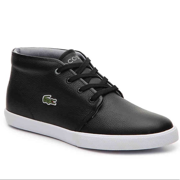 lacoste shoes black high top